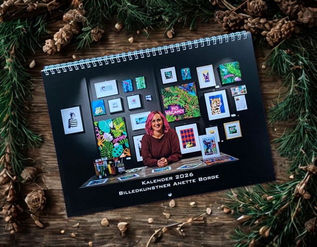 Kunstkalender med 12 kunstverk av Anette Borge