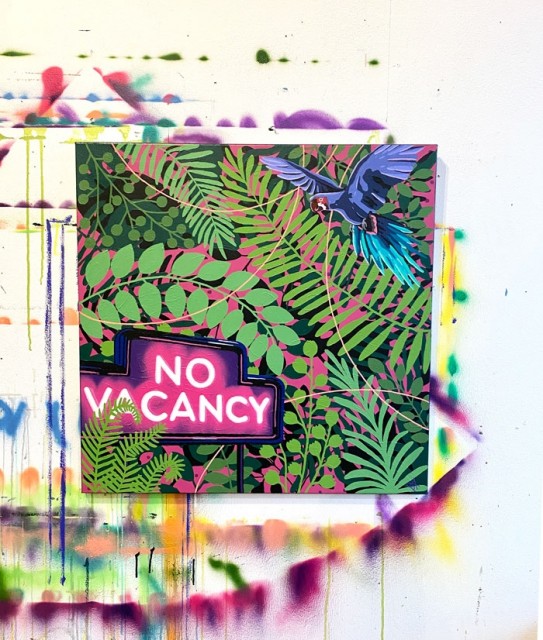 Maleriet på vegg i studio.